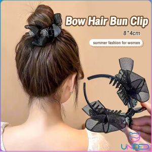 Need. Bow Hair Bun Clip Rhinestones Ponytail Hair Clip High End Hairpin