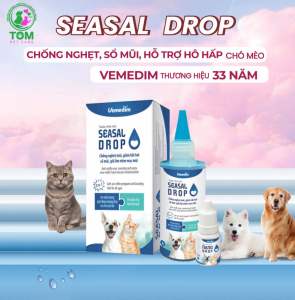 Bộ nhỏ mũi giảm nghẹt mũi sổ mũi hỗ trợ hô hấp seasal drop cho chó mèo