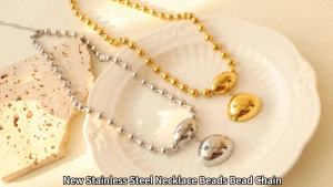 Fashionable and exaggerated rugby necklace with inlaid pendant made of stainless steel plated with 18K gold jewelry for women