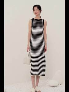 Yigue | Sleeveless Striped A-Line Dress