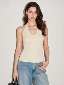 Basic House | Blue V-neck Halter Camisole Vest Summer Wear