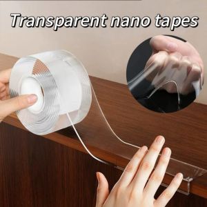 Nano Double Sided Tape Heavy Duty Transparent Adhesive Strips Strong Sticky Multipurpose Reusable Waterproof Mounting Tape