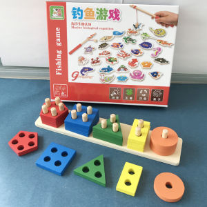 Montessori Early Education Educational Toys Baby Toddler Magnetic Kitten Fishing Game 1-3 Years Old Concentration Intelligence Development