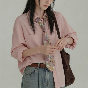 YAOMUHUA | High-End Pink Shirt Stylish Collar