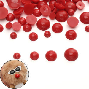 50-200Pcs 6/8/10/12mm Red Round Plastic Safety Eyes Acrylic Animal Nose Beads For Teddy Bear Doll DIY Crafts Children Kids Toys Accessories