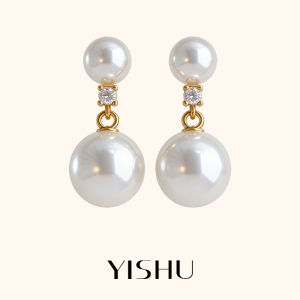YISHU | Silver Pearl Earrings Lightweight Luxury
