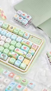 Bộ Keycaps Hình Động Vật Dễ Thương Bộ 137 Phím Tùy Chỉnh MOA Profile Nhuộm Thăng Hoa Cho MX Switches Bàn Phím Cơ Phụ Kiện Chơi Game