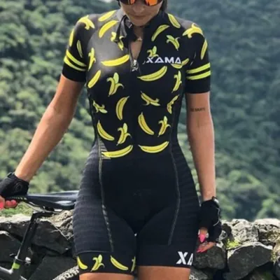 Bộ Đồ Đi Xe Đạp Dành Cho Nữ XAMA Bộ Đồ Đi Xe Đạp Chuyên Dụng Trisuit Tay Ngắn GEL Thoáng Khí Có Dây Kéo Đầy Đủ Bộ Áo Đi Xe Đạp Mùa Hè