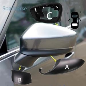 สำหรับมาสด้า CX-5 CX5 2017 2018 2019 2020 2021 2022 2023รถด้านข้างกระจกมองหลังล่างปกประตูกระจกกรอบเชลล์ที่อยู่อาศัยหมวก