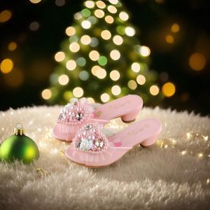 Non-slip High Heel Crystal Childrens Slippers