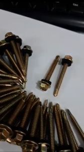 Baut baja ringan Roofing Screw 12x60 KUNING /50pcs aksesoris teknik bengkel