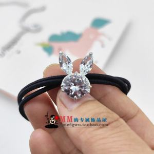 ริบบิ้นผูกผมแบบใหม่สไตล์เกาหลีสำหรับผู้หญิง ไม่ทำลายเส้นผม เครื่องประดับผมรูปกระต่ายน่ารัก ประดับเพชรเล็กๆ ที่ทันสมัยและหลากหลาย