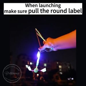 New Amazing Light Toy Arrow Rocket Helicopter Flying Toy LED Light Toys Party Fun Gifts Rubber Band Catapult