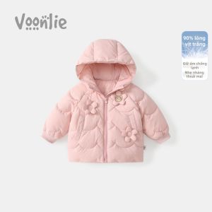 VOONLIE | Áo Khoác Lông vũ Nữ Thời Trang Ấm Áp Có Cái Mũ Đón Năm Mới