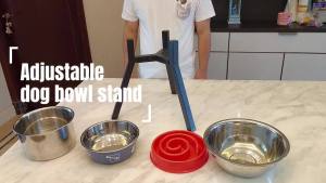 Metal Adjustable Width Raised Dog Bowl Stand for Extra Large Dogs Dog food bowlElevated Dog Bowls Holder(Bowl Not Included)