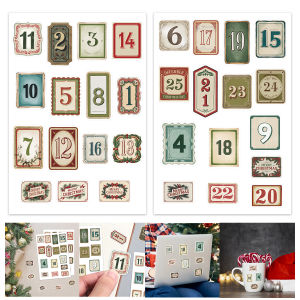 30pcs Christmas Advent Calendar Stickers1-25 Number Merry Christmas Countdown LabelsGift Sealing StickerChristmas Decorations