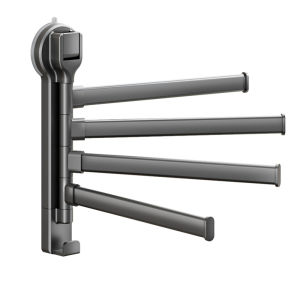 MOSHANG | Wall-Mounted Rotating Towel Rack with Suction Cups Foldable Multi-Bar Corner Storage