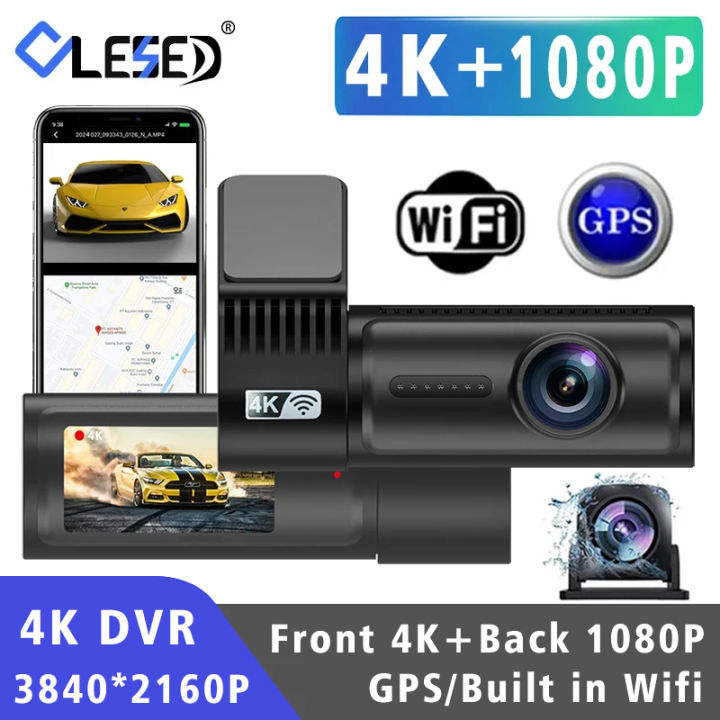 4K 3840*2160P Dash Cam Mini WIFI GPS Car DVR Camera Dual Len Video