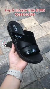 [Chính hãng] Dép lê nữ LUOFU 3 quai chéo ngang- Nhựa PVC mềm siêu êm E7185
