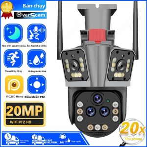 Camera Giám Sát IP PTZ 20MP 10K WIFI Với Zoom 20X Đa Ống Kính Nhà Thông Minh Ngoài Trời CCTV Không Dây Tự Động Theo Dõi 360 Độ °