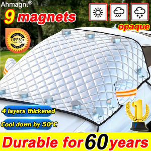 1 seconds to install🔥Ahmagni Car Windshield Cover car sunshade for windshield outside car window cover heat insulation visor shield for suv half cover protector window curtain for sedan rain waterproof dustproof van sun shade cover universal