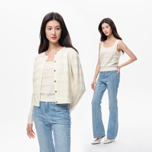 Koradior | Elegant Office Knitted Vest And Cardigan Set