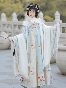 Original Jiun Zhuang ผ้าฝ้าย Hanfu เจ้าหญิงฤดูหนาวหนาแขนด้านบนกระโปรงหน้าอกฤดูหนาว Tang สไตล์