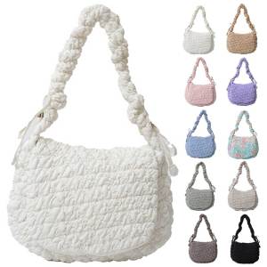【NEW】 Puffer Tote Bag Quilted Adjustable Strap Crossbody Bag for Women Zipper Shoulder Bag Puff Purse for Travel Work