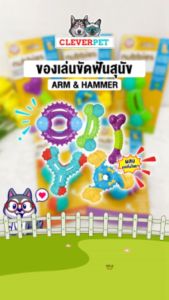 ARM & HAMMER ของเล่นสุนัข ยางขัดฟัน ผสมเบกกิ้งโซดา กลิ่นหอม Dog Dental Bone CleverPet