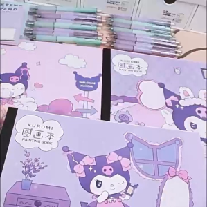 4Pcs Sanrio Kulomi Drawing Book for Children 120 Sheets/book Blank Art Painting Sektch Book