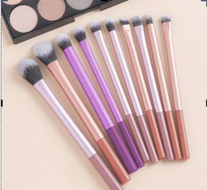 10pcs Professional Makeup Brush Set Travel Portable Complete Cosmetic Brushes Kit For Foundation Concealer Blush Eyeshadow Face Makeup