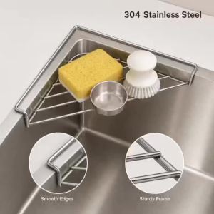 YANKE | Giá Đỡ Góc Bồn Rửa Chén Hình Tam Giác Bằng Thép Không Gỉ 304 Chống Gỉ Tiết Kiệm Không Gian Không Cần Khoan.