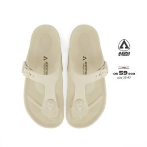Aerostreet 36-40 Rhea Krem - Sandal Sendal Jepit Casual Pria Wanita Aero Street ADBAA