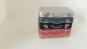 New Aluminum Storage Box Business ID Credit Card Holder Mini Suitcase Bank Card Box Holder Jewelry Case Organizer Rectangle