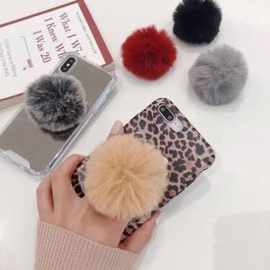 Pop Socket Warna 3D Pompom Bulu Phone Holder Aksesoris HP