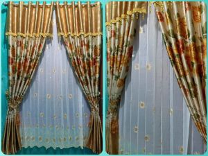 gorden poni rumbai bahan blackout plinting ukuran 100x225 sudah pake poni 12 ring 6 glombang
