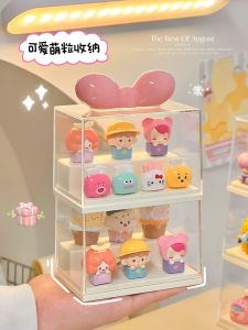 Cute Butterfly Knot Figure Storage Box Desktop Display Stand Female Version Collectible Toy Organizer Plastic Showcase