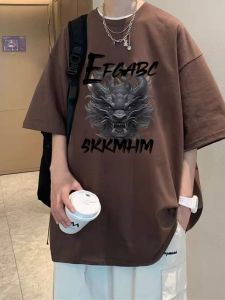 Áo Thun Cotton Nguyên Chất Mùa Hè Cho Nam Tay Ngắn Rộng Rãi Thường Ngày in Họa Tiết 3D Thoáng Khí Thoải Mái Mặc Hàng Ngày