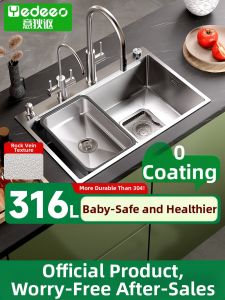 yedeeo | Kitchen Single Basin Thickened Stainless Steel Sink