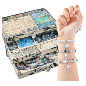 Childrens Beading Bracelet Kit DIY Handcraft Material Set Girl Training Focus Attention Gift Box Toy Educational Crafts for Kids