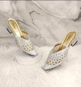 Sandal Payet Wanita Terbaru Hak Setengah (5 cm) Model Elegan dan Mewah Sendal Payet Pesta -