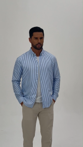 Cozy Up Men Casual Button Down Shirt Long Sleeve Stripe Shirt for Men  Slim Fit