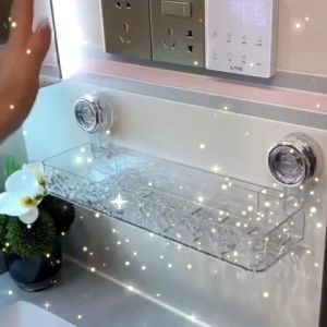 3Style Light luxury Suction Cup Storage Rack Removable Punch-Free Storage Rack for Bathroom Kitchen