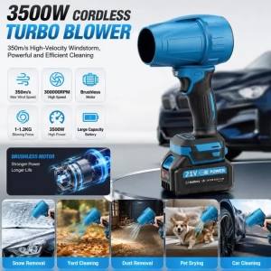 Brushless Electric Turbo Blower Violent Car Dryer Handheld Dust Jet Fan Snow Clean Tool for Makita 18V Battery Pin Power Tools