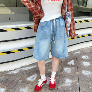 Quần Capri Denim Cạp Cao Phong Cách Retro Quần Jeans 5 Túi Dáng Rộng Thoải Mái Thường Ngày Cho Nữ Mùa Hè 2025