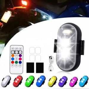 JOCESTYLE | 2/4/6PCS Wireless LED Strobe Lights with Remote Control 7 Colors USB Rechargeable LED Lights for Cars Bikes Motorcycles Drone