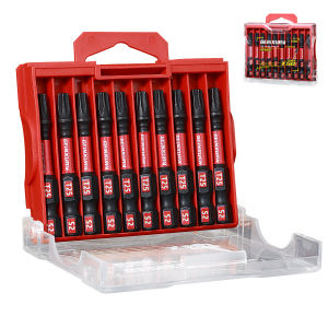 Geinxurn T25 Impact Tough Magnetic Screwdriver Bit Set #25 Torx Head Power Bits S2 Alloy Steel Star Bits with Storage M-Box