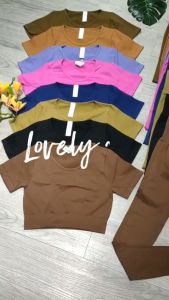 Đồ tập gym yoga thể thao nữ set bộ dệt kim áo crop ngắn tay quần dài chun mông lưng cao gen bụng Bin Sport BD203