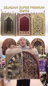 NEW Sajadah Dewasa Raudah Model Kubah Ukuran 70*110 cm Rumbai Kuncir Bahan Halus Lembut & Tebal