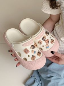 Dễ Thương Họa Tiết Gấu Ngoài Trời Nữ Dép Lỗ Thời Trang Mùa Hè Thiết Kế Giày Gia Đình Eva Dải Mỏng Giày Gấu Giày Thời Trang Slip-ons